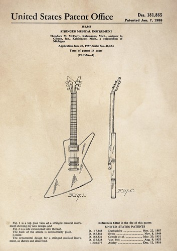 Patent print gibson - -, guitar