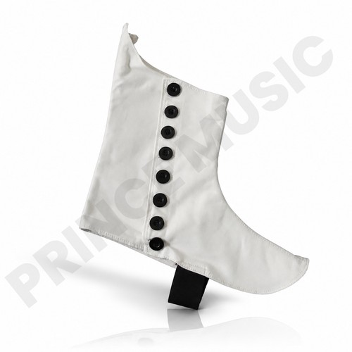 White spats with black buttons - white,