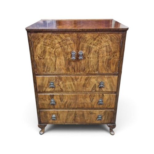 Antique walnut linen cabinet - antique,
