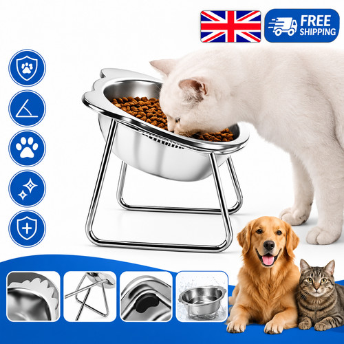 Pet cat dog bowl with - cat, stand