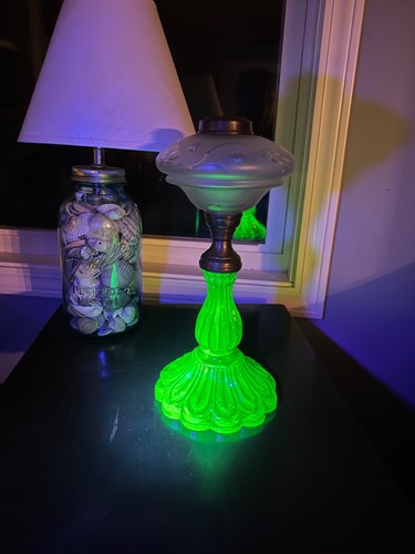 Antique green uranium - antique, etched