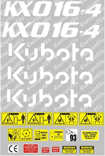 Decal sticker set kubota - set.,