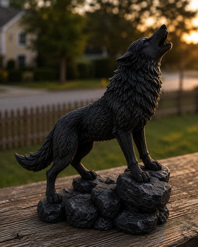 Majestic howling wolf - howling, statue