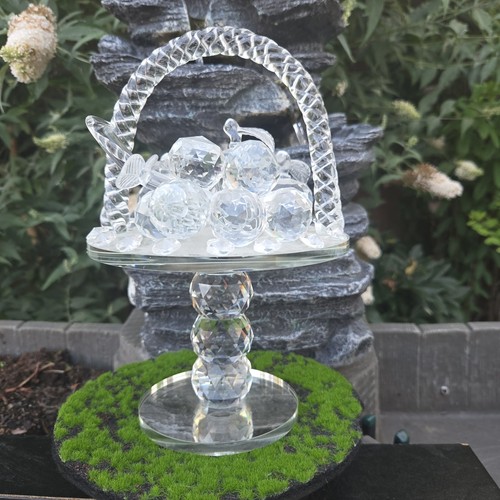 Clear crystal glass fruit - clear,