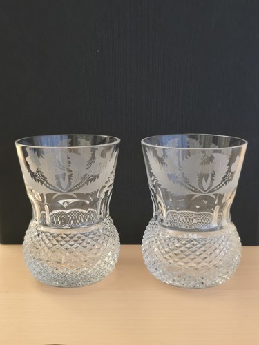 Edinburgh crystal thistle pair - crystal,