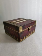 Vintage Brass Decorated Wooden