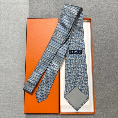 Hermes tie gray - gray, pattern