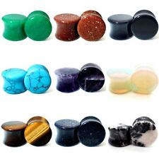 3MM - 30MM STONE EAR PLUG SEMI PRECIOUS STRETCHER TUNNEL TAPER SADDLE TIGER EYE