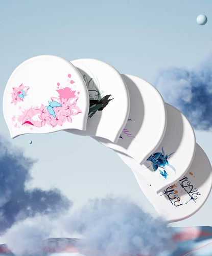 Silicone pattern swimming cap - silicone,