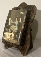 Antique Victorian Photo Album w/ Mirror Velvet Ornate Frame 1890s Cabinet Cards