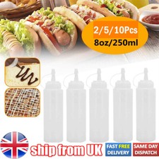 2/5/10Pcs Plastic Clear Squeeze Sauce Bottles Condiment Dispenser Ketchup Mayo