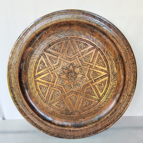 Vintage copper tray wall plate