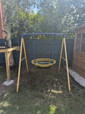 Zero Gravity Kids Swing Set With Sturdy Metal Frame.  (UFO Bird Nest)