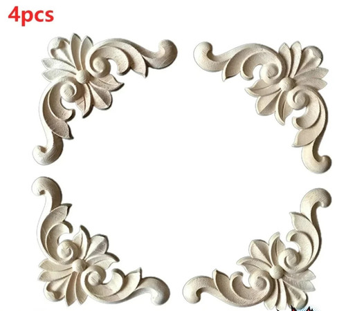 4pcs wooden carved corner - 4pcs,
