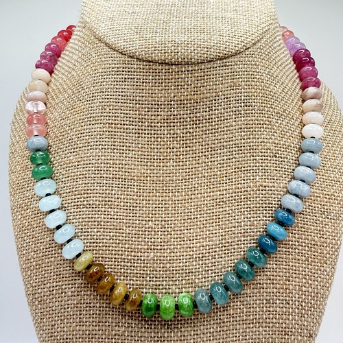 Rainbow abacus rondelle stone - rainbow,