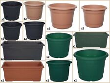 Sets of 2 Milano Planters 25cm 30cm  50cm 60cm - Green Terracotta Gunmetal Grey
