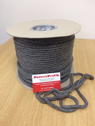 6mm black stove - rope, white