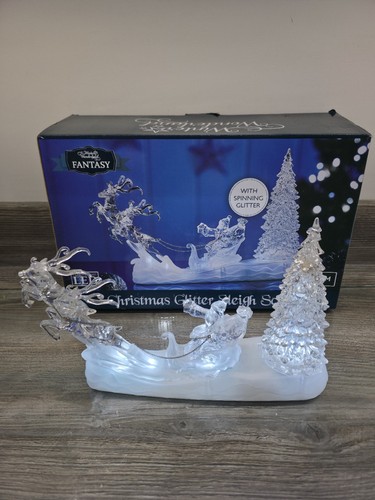 Christmas acrylic santa sleigh - santa,