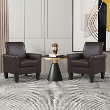 Faux Leather Chair Small Armchair Living Room Club Accent Wing Back Arm Chair