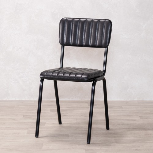 Ebony real leather - ebony, dining