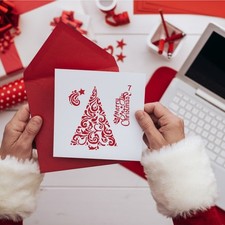 8Pcs Christmas Drawing Template Painting Template Creative Hollow Out Stencil