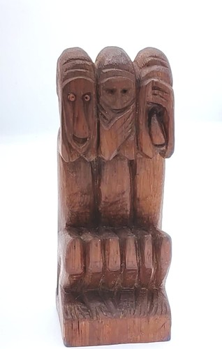 Hand carved wooden three wise - three,