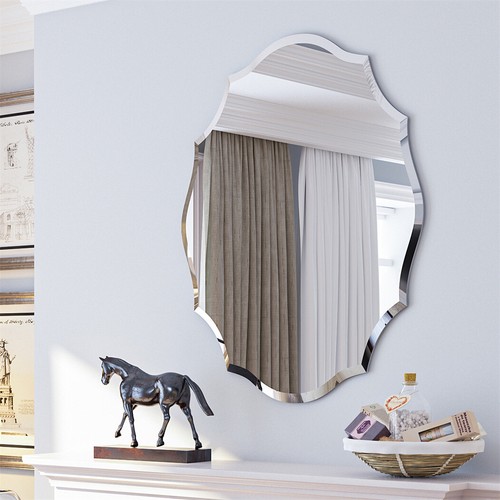 Floral outcut oval wall mirror - oval,