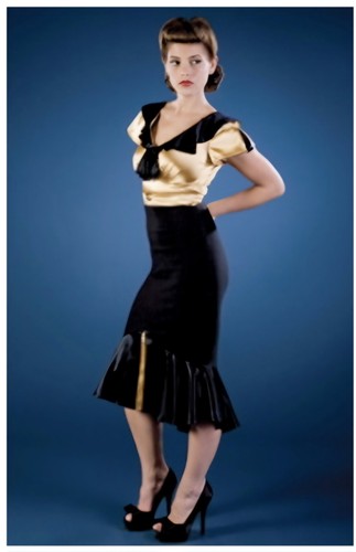 Retro 40s fishtail bodycon - 40s,