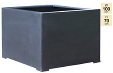 Primrose Titanic Black Poly-Terrazzo Cube Planter 70cm