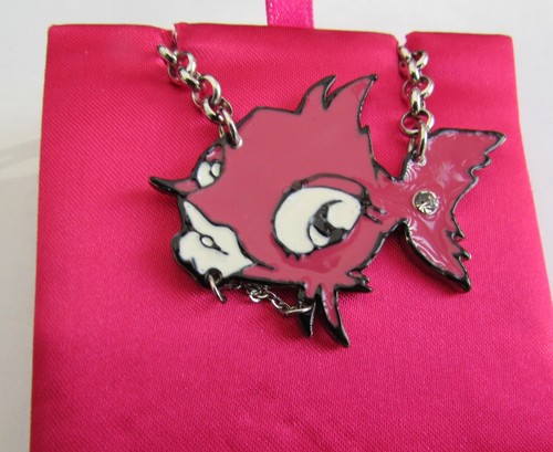 Red punky fish silver chain - punky,