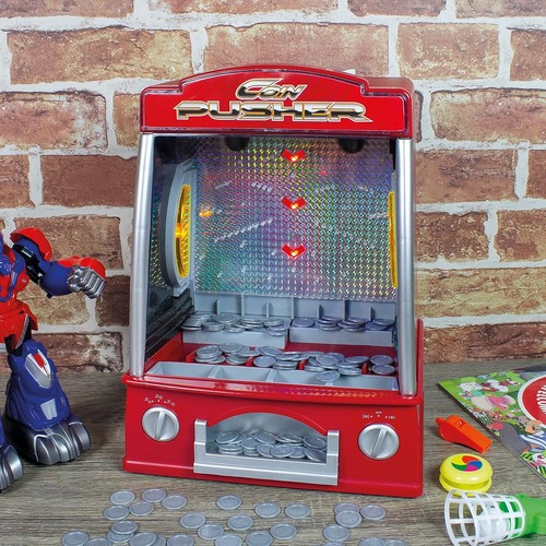 Red arcade coin pusher game - arcade,