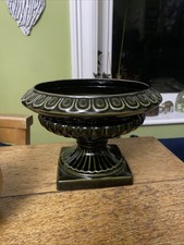 Vintage Rustic Bottle Green Pottery Planter Plant Pots Dish Greek Athens