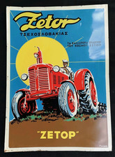 Zetor Diesel Z 25 "Zetop" Tractor Tractor - Original Old Tin Sign