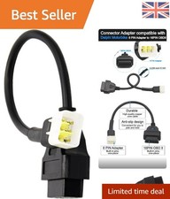 Lightweight OBDII 6 Pin to 16 Pin Adapter Cable - Ideal for Motorbike Use
