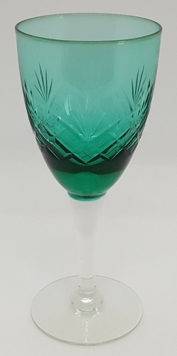 Green cut glass vintage - , art