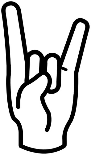 Rock hand sign die cut - hand,