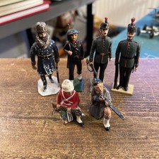 Vintage Lead Soldiers x 6 - Various Makers Previously Repainted