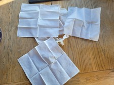 3 X 100% Cotton Ladies Handkerchiefs Vintage - Good Condition -