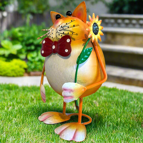 Ginger cat holding sunflower - ginger,