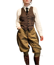 Equestrian Brown Jodhpurs Breeches Baggy Style Riding Hunting Breeches Victorian