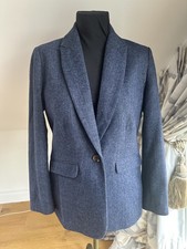 JOULES LADIES  ‘BRAMBLE’ BLUE HEATHER TWEED BLAZER JACKET  WOOL  UK12 VGC