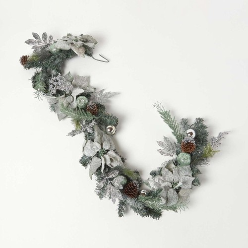 Mint green silver christmas - green,
