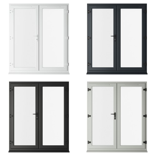 Pvc french patio door clear - french,