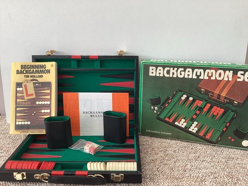 Backgammon set faux leather - set, in