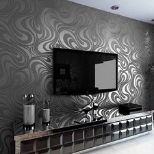 3D Effect Wallpaper Modern Abstract Curve Feature Wall Paper for Living Room'