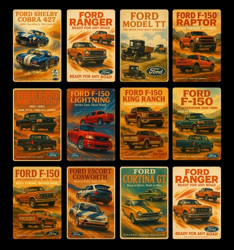 Ford cars metal - cars, poster
