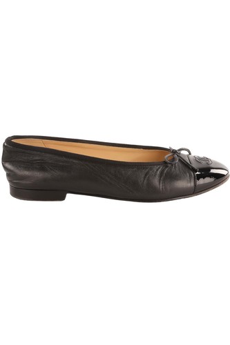 Chanel black leather ballet - leather,