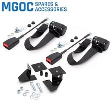 MGB/C Roadster Pair of Intertia Reel Seat Belts Kit & Fixings Black - M062A