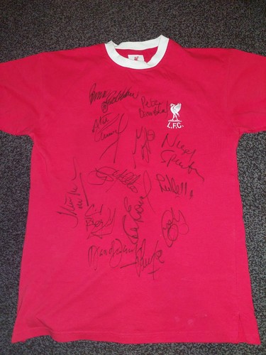 Liverpool signed shirt with - signed,