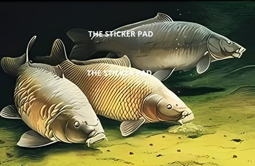 Vinyl sticker carp - sticker, coarse